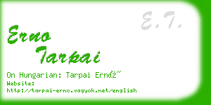 erno tarpai business card